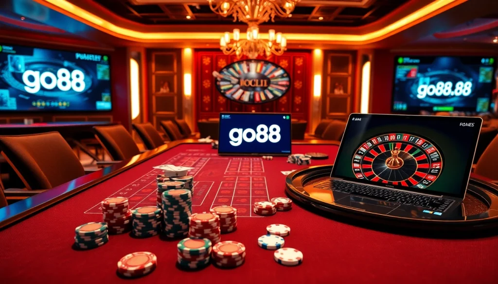 Experience thrilling gameplay with go88 at a luxurious online gambling setting.
