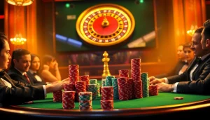 Players strategize at a vibrant poker table in the luxurious XX88 casino atmosphere.