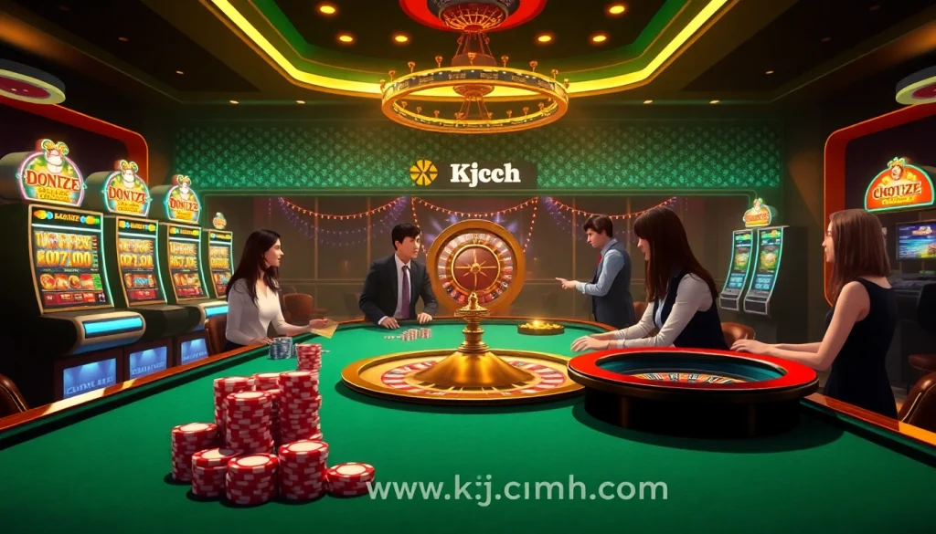 Experience the thrill of gambling with vibrant tables and games at https://kjcmh.com/ showcasing excitement and luxury.