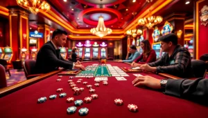 Experience the thrill of GG88 WORK at a vibrant casino gaming table with colorful chips.