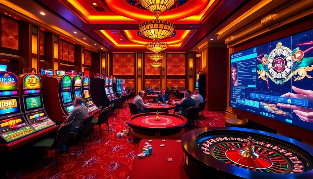 Exciting gameplay experience at Fabet0 casino with vibrant tables and players actively betting.