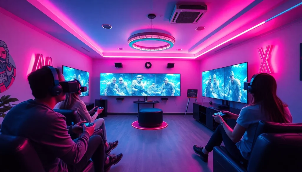 Experience thrilling XXX game action in a vibrant gaming room.