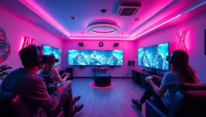 Experience thrilling XXX game action in a vibrant gaming room.