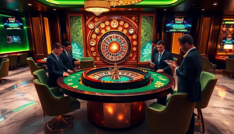 Kubet players enjoying a thrilling casino experience at a vibrant gaming table