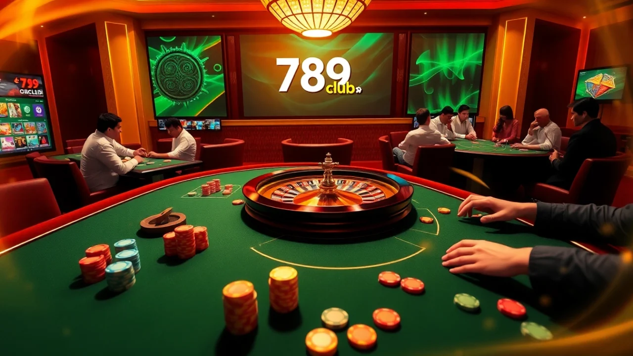 Players enjoying thrilling casino games at 789club with vibrant tables and engaging gameplay.