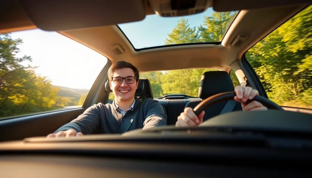 Engaging automatic driving lessons Guildford with a professional instructor guiding a student.