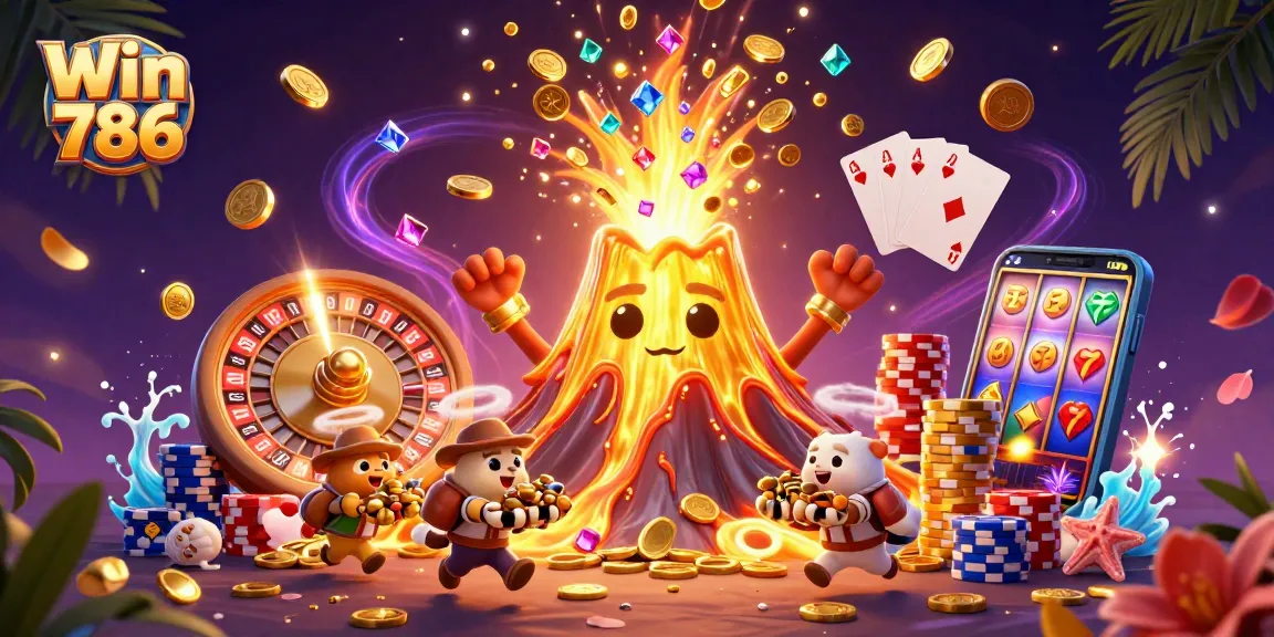 Experience thrilling wins with the vibrant Win 786 casino scene filled with treasures and excitement.