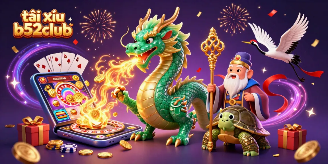 Experience excitement with tài xỉu b52club as the jade dragon and turtle sage embark on a mystical gamble.